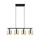 Trio-R36304079 - Jason - Matt Black 4 Light over Island Fitting with Gold Shade