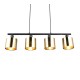 Trio-R36304079 - Jason - Matt Black 4 Light over Island Fitting with Gold Shade