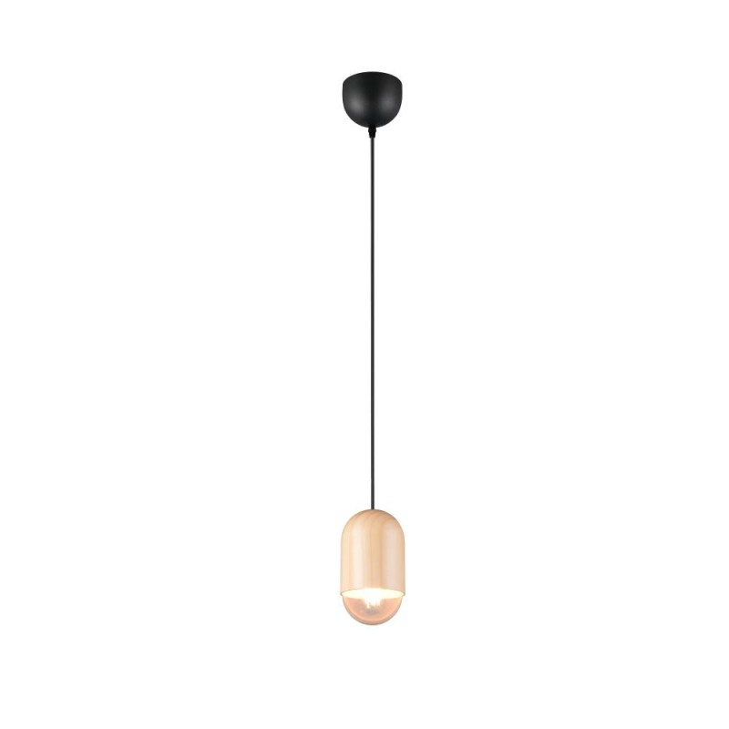 Trio-R36311030 - Nara - Black Pendant with Natural Wood Shade
