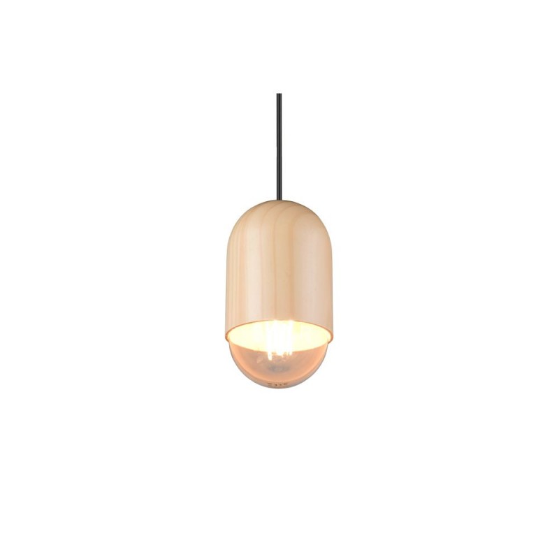 Trio-R36311030 - Nara - Black Pendant with Natural Wood Shade