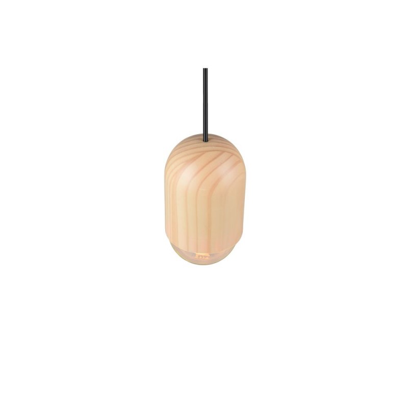 Trio-R36311030 - Nara - Black Pendant with Natural Wood Shade