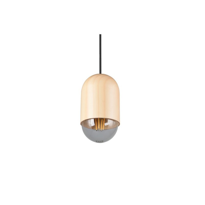Trio-R36311030 - Nara - Black Pendant with Natural Wood Shade