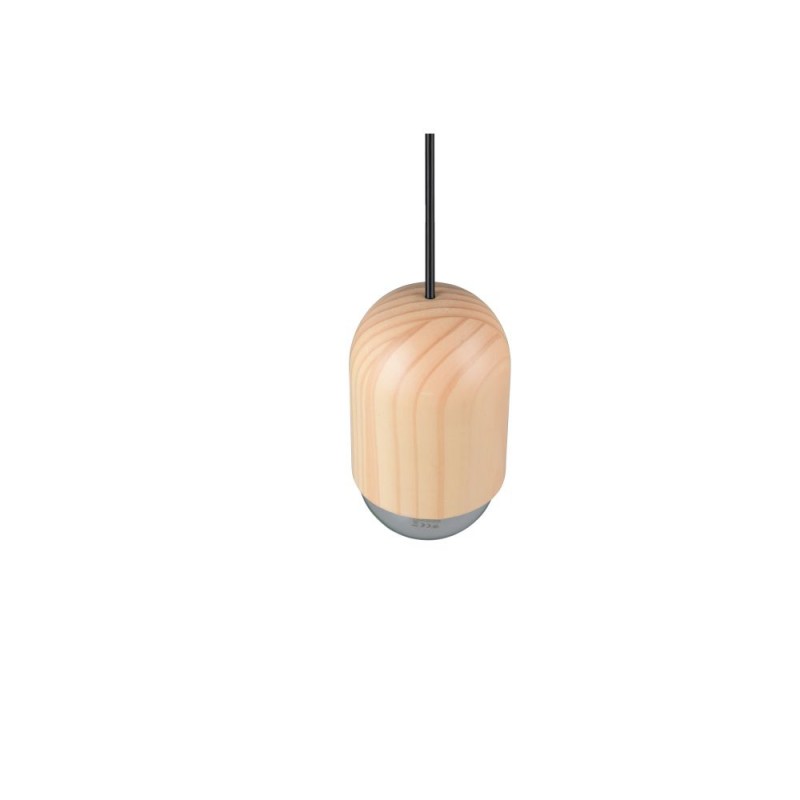 Trio-R36311030 - Nara - Black Pendant with Natural Wood Shade
