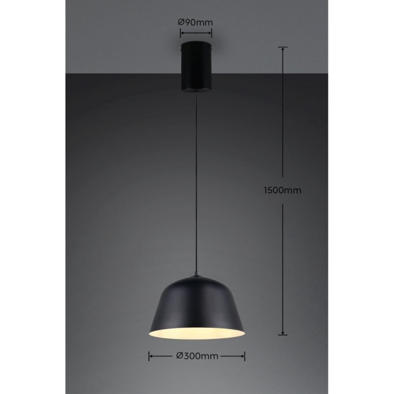 Trio-R36411032 - Tova - Matt Black Rise & Fall Pendant