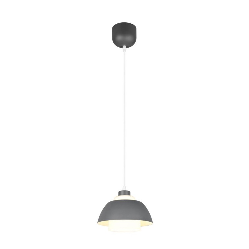 Trio-R36501042 - Tilos - Anthracite Pendant with White Glass ∅ 23 cm