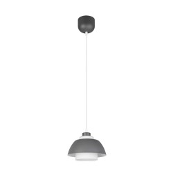 Tilos - Anthracite Pendant with White Glass ∅ 23 cm