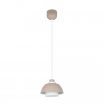 Tilos - Warm Fawn Pendant with White Glass ∅ 23 cm