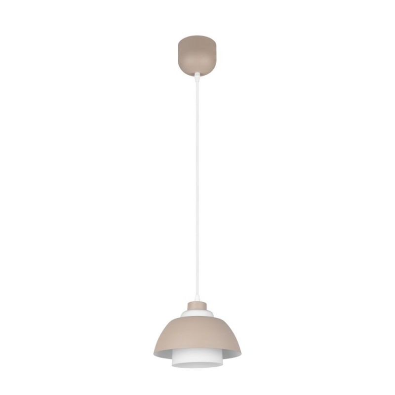 Trio-R36501043 - Tilos - Warm Fawn Pendant with White Glass ∅ 23 cm