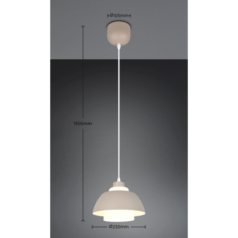 Trio-R36501043 - Tilos - Warm Fawn Pendant with White Glass ∅ 23 cm