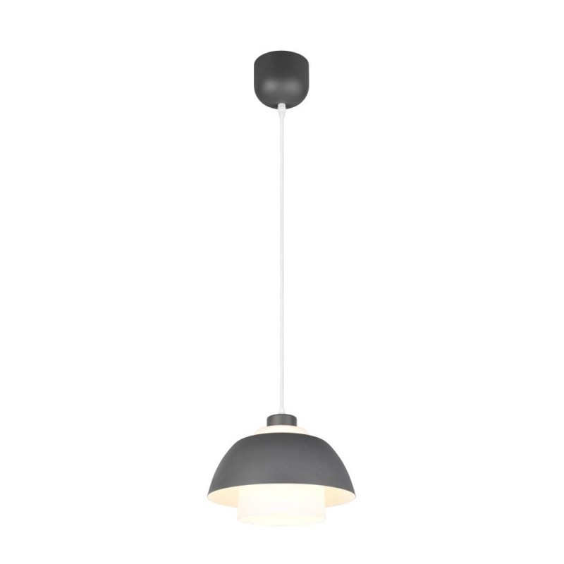 Trio-R36501942 - Tilos - Anthracite Pendant with White Glass ∅ 30 cm