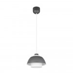 Tilos - Anthracite Pendant with White Glass ∅ 30 cm