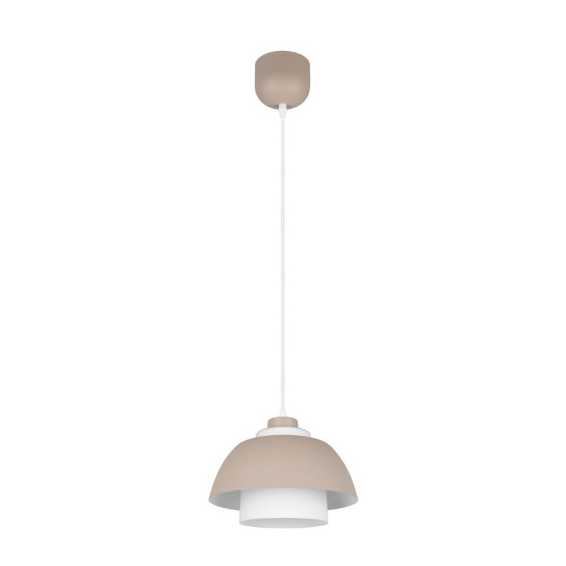 Trio-R36501943 - Tilos - Warm Fawn Pendant with White Glass ∅ 30 cm