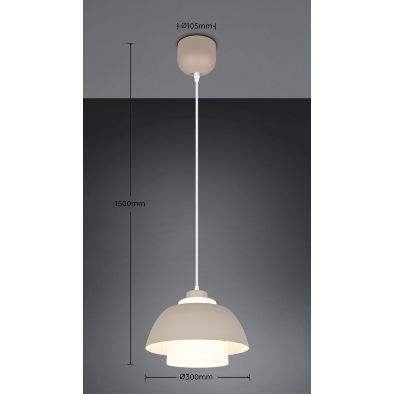 Trio-R36501943 - Tilos - Warm Fawn Pendant with White Glass ∅ 30 cm