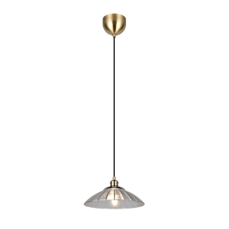 Trio-R36521004 - Eluna - Old Brass Pendant with Clear Glass Shade