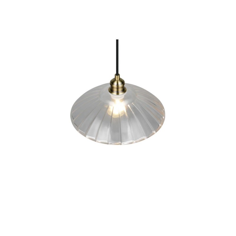 Trio-R36521004 - Eluna - Old Brass Pendant with Clear Glass Shade
