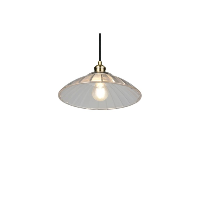 Trio-R36521004 - Eluna - Old Brass Pendant with Clear Glass Shade