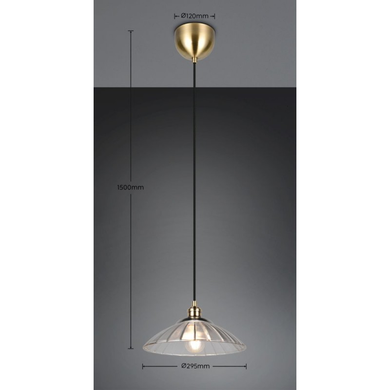 Trio-R36521004 - Eluna - Old Brass Pendant with Clear Glass Shade