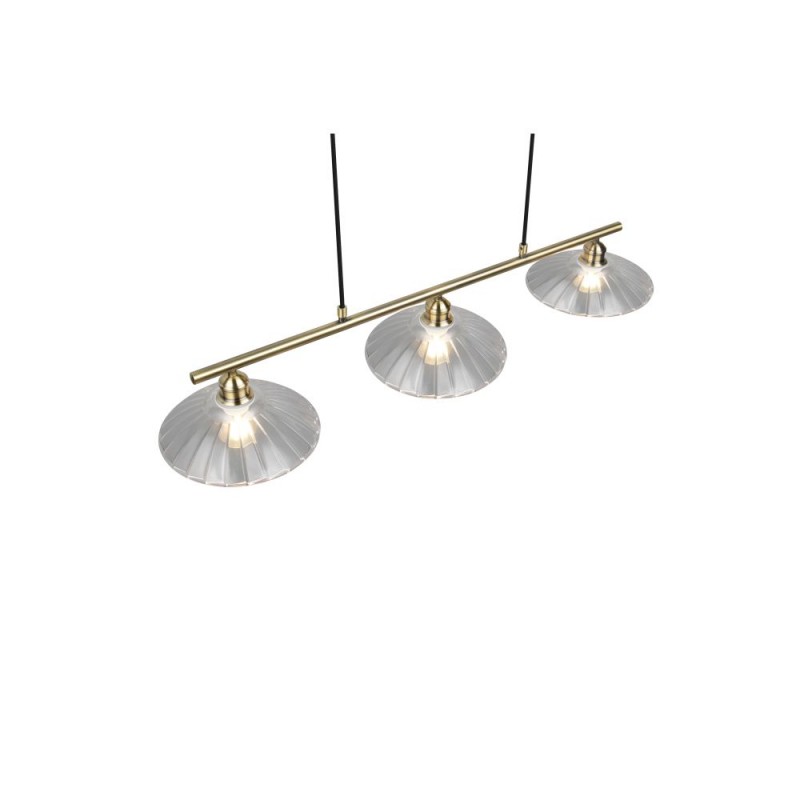 Trio-R36523004 - Eluna - Old Brass 3 Light over Island Fitting with Clear Glass Shade