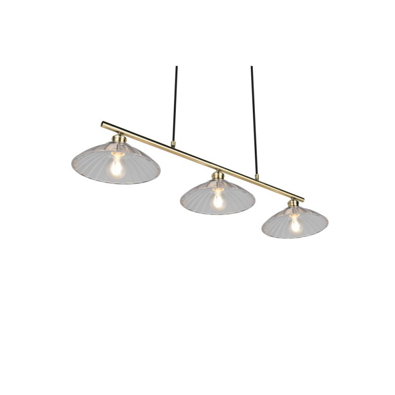 Trio-R36523004 - Eluna - Old Brass 3 Light over Island Fitting with Clear Glass Shade