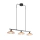 Trio-R36523032 - Eluna - Black 3 Light over Island Fitting with Amber Glass Shade