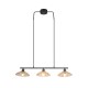 Trio-R36523032 - Eluna - Black 3 Light over Island Fitting with Amber Glass Shade