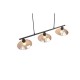 Trio-R36523032 - Eluna - Black 3 Light over Island Fitting with Amber Glass Shade
