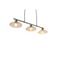 Trio-R36523032 - Eluna - Black 3 Light over Island Fitting with Amber Glass Shade