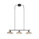 Trio-R36523032 - Eluna - Black 3 Light over Island Fitting with Amber Glass Shade