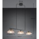 Trio-R36523032 - Eluna - Black 3 Light over Island Fitting with Amber Glass Shade