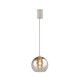 Trio-R36601013 - Liora - Warm Grey Rise & Fall Pendant with Amber Glass
