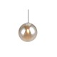 Trio-R36601013 - Liora - Warm Grey Rise & Fall Pendant with Amber Glass
