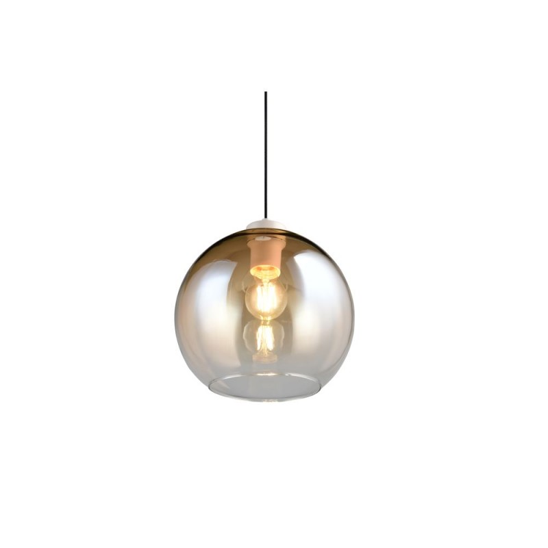 Trio-R36601013 - Liora - Warm Grey Rise & Fall Pendant with Amber Glass