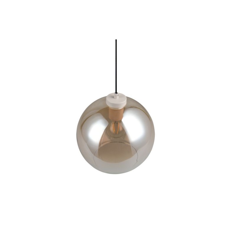 Trio-R36601013 - Liora - Warm Grey Rise & Fall Pendant with Amber Glass