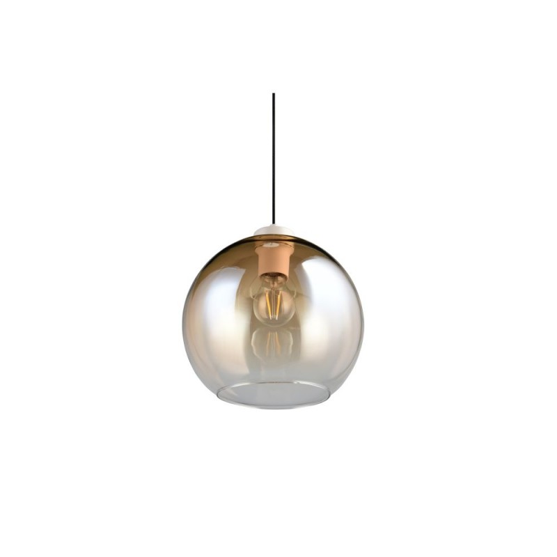 Trio-R36601013 - Liora - Warm Grey Rise & Fall Pendant with Amber Glass