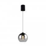 Liora - Black Rise & Fall Pendant with Smoked Glass