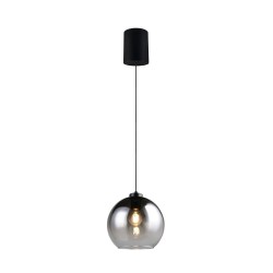 Liora - Black Rise & Fall Pendant with Smoked Glass