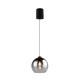 Trio-R36601054 - Liora - Black Rise & Fall Pendant with Smoked Glass