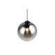 Trio-R36601054 - Liora - Black Rise & Fall Pendant with Smoked Glass
