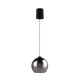 Trio-R36601054 - Liora - Black Rise & Fall Pendant with Smoked Glass