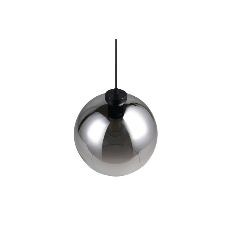 Trio-R36601054 - Liora - Black Rise & Fall Pendant with Smoked Glass