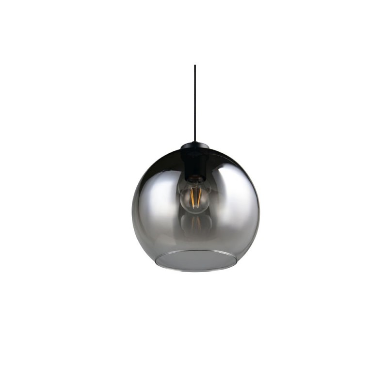 Trio-R36601054 - Liora - Black Rise & Fall Pendant with Smoked Glass
