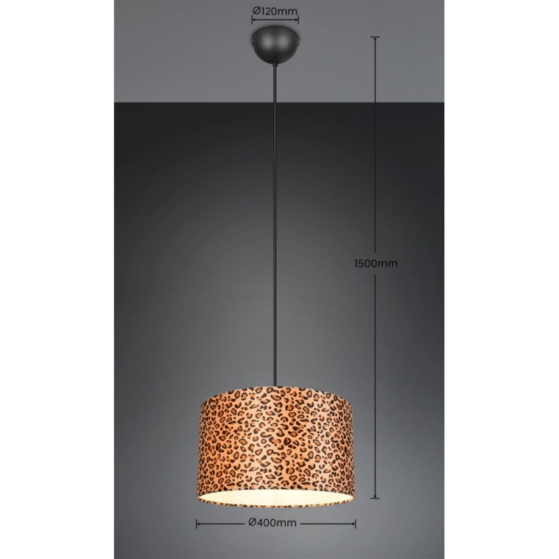 Trio-R36741032 - Pardina - Black Pendant with Leopard Shade