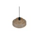 Trio-R36761013 - Abella - Black Pendant with Amber Ribbed Glass