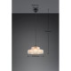 Trio-R36761013 - Abella - Black Pendant with Amber Ribbed Glass
