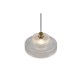 Trio-R36761052 - Abella - Matt Brass Pendant with Clear Ribbed Glass
