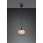 Elvezia - Black Pendant with Amber Glass Shade