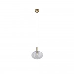 Elvezia - Matt Brass Pendant with Clear Glass Shade