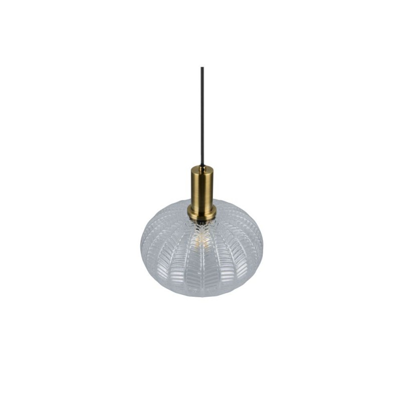 Trio-R36771052 - Elvezia - Matt Brass Pendant with Clear Glass Shade