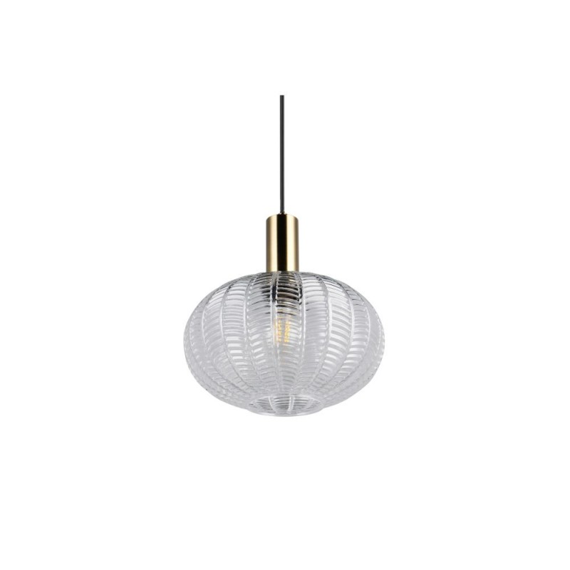 Trio-R36771052 - Elvezia - Matt Brass Pendant with Clear Glass Shade