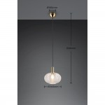 Elvezia - Matt Brass Pendant with Clear Glass Shade